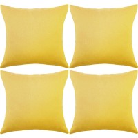 4 Pack Decorative Outdoor Waterproof Throw Pillow Covers Square Patio Balcony Garden Waterproof Cushion Case Pu Coating Pillow