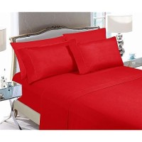 Elegant Comfort Luxury Soft Bed Sheets 1500 Premium Hotel Quality Microfiber Softness Wrinkle And Fade Resistant (6-Piece) Bedding Set  Full  Candy Apple Red