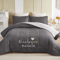 Exclusivo Mezcla Lightweight Reversible 3Piece Comforter Set All Seasons Down Alternative Comforter With 2 Pillow Shams King