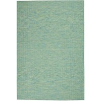 Nourison Positano Indoor/Outdoor Blue/Green 4' X 6' Area Rug  Easy Cleaning  Non Shedding  Bed Room  Living Room  Dining Room  Backyard  Deck  Patio (4X6)