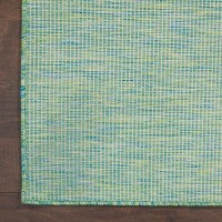 Nourison Positano Indoor/Outdoor Blue/Green 7' X 10' Area Rug  Easy Cleaning  Non Shedding  Bed Room  Living Room  Dining Room  Backyard  Deck  Patio (7X10)