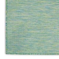 Nourison Positano Indoor/Outdoor Blue/Green 7' X 10' Area Rug  Easy Cleaning  Non Shedding  Bed Room  Living Room  Dining Room  Backyard  Deck  Patio (7X10)