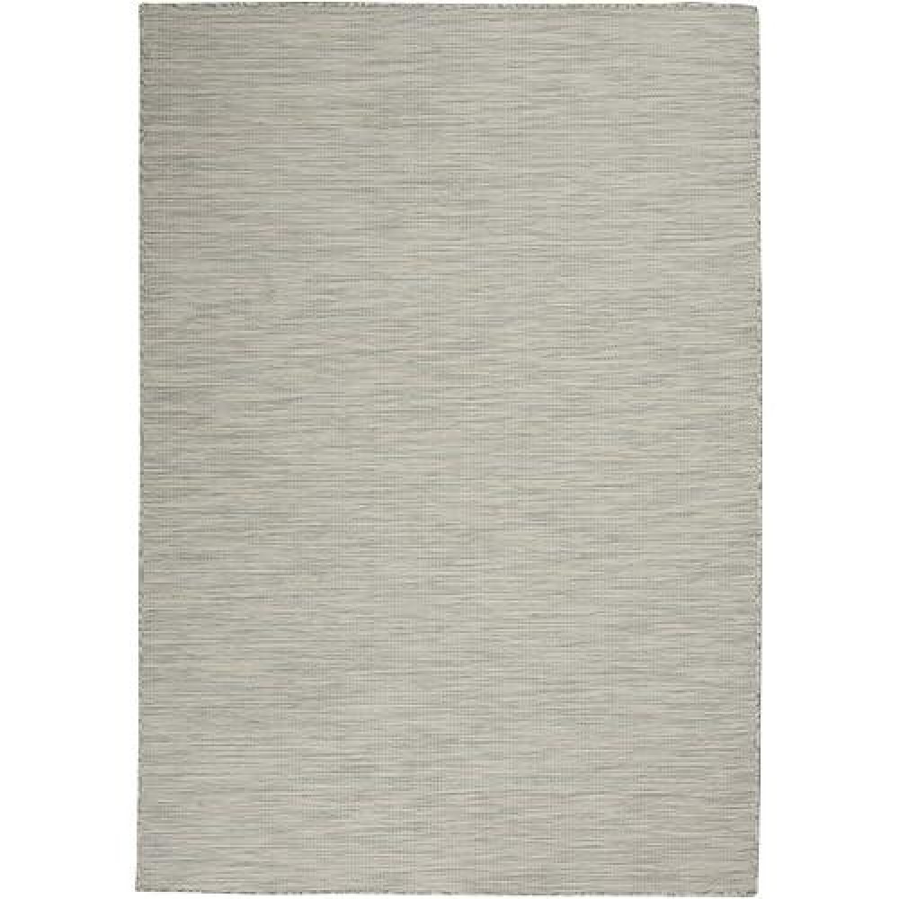 Nourison Positano Indoor-Outdoor Light Grey 5' X 7' Area Rug  Easy Cleaning  Non Shedding  Bed Room  Living Room  Dining Room  Backyard  Deck  Patio (5X7)