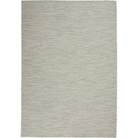 Nourison Positano Indoor-Outdoor Light Grey 5' X 7' Area Rug  Easy Cleaning  Non Shedding  Bed Room  Living Room  Dining Room  Backyard  Deck  Patio (5X7)