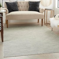 Nourison Positano Indoor-Outdoor Light Grey 5' X 7' Area Rug  Easy Cleaning  Non Shedding  Bed Room  Living Room  Dining Room  Backyard  Deck  Patio (5X7)