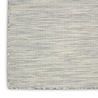 Nourison Positano Indoor-Outdoor Light Grey 5' X 7' Area Rug  Easy Cleaning  Non Shedding  Bed Room  Living Room  Dining Room  Backyard  Deck  Patio (5X7)