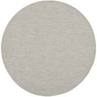 Nourison Positano Indoor/Outdoor Light Grey 6' X Round Area Rug  Easy Cleaning  Non Shedding  Bed Room  Living Room  Dining Room  Backyard  Deck  Patio (6 Round)