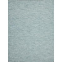 Nourison Positano Indoor-Outdoor Aqua 7' X 10' Area Rug  Easy Cleaning  Non Shedding  Bed Room  Living Room  Dining Room  Backyard  Deck  Patio (7X10)