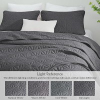 Whale Flotilla King Size Quilt Bedding Set Soft Grey King Quilts Bedspreads For All Seasons Lightweight Geometric Star Pattern