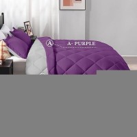 Downluxe Twin Comforter Set Purple And Grey Twin Comforter Soft Bedding Sets For All Seasons 2 Pieces 1 Comforter 66X92