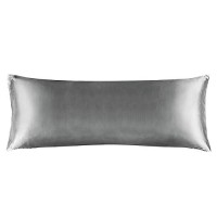 Bedelite Satin Silk Body Pillow Pillowcase For Hair And Skin Premium And Silky Grey Long Body Pillow Case Cover 20X54 With Enve