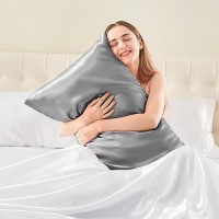 Bedelite Satin Silk Body Pillow Pillowcase For Hair And Skin Premium And Silky Grey Long Body Pillow Case Cover 20X54 With Enve