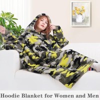 Waitu Wearable Blanket Sweatshirt Gifts For Women And Men Warm And Cozy Giant Blanket Hoodie Thick Flannel Blanket With Sleeve