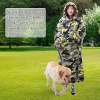 Waitu Wearable Blanket Sweatshirt Gifts For Women And Men Warm And Cozy Giant Blanket Hoodie Thick Flannel Blanket With Sleeve