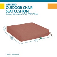 Duck Covers Weekend Water-Resistant Outdoor Dining Seat Cushion, 19 X 19 X 3 Inch, Cedarwood, Dining Chair Cushions