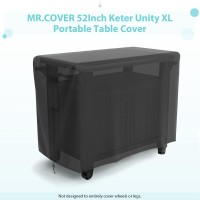 Mr. Cover Prep Table Cover For 52 Inch Keter Unity Xl Portable Outdoor Table, Heavy Duty Waterproof Fabric, Rip-Stop And Weather-Resistant