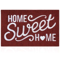 Aazzkang Red Front Door Mat Decorative Christmas Entrance Mats With Non Slip Rubber Backing Easy To Clean Home Sweet Home Doorma