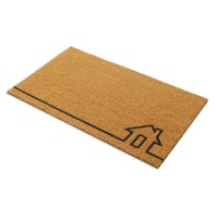 Fab Habitat Modern Non Slip Doormat Durable Thin Natural Coir Rubber Entryway Front Door Porch Patio Home View Nat