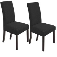 Northern Brothers Chair Covers 2 Packs  Dining Chair Slipcovers  Black Parson Chair Covers  Washable Removable For Kitchen  Hotel  Restaurant  Black