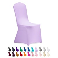 Peomeise Stretch Spandex Chair Cover For Wedding Party Dining Banquet Event (Lavender, 12)