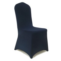 Peomeise Stretch Spandex Chair Cover For Wedding Party Dining Banquet Event (Navy, 25)