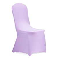 Peomeise Stretch Spandex Chair Cover For Wedding Party Dining Banquet Event (Lavender, 6)