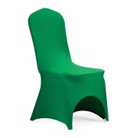 Peomeise Stretch Spandex Chair Cover For Wedding Party Dining Banquet Event With Open Back (Emerald,6Pcs)