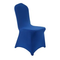 Peomeise Stretch Spandex Chair Cover For Wedding Party Dining Banquet Event (Royal Blue, 25)