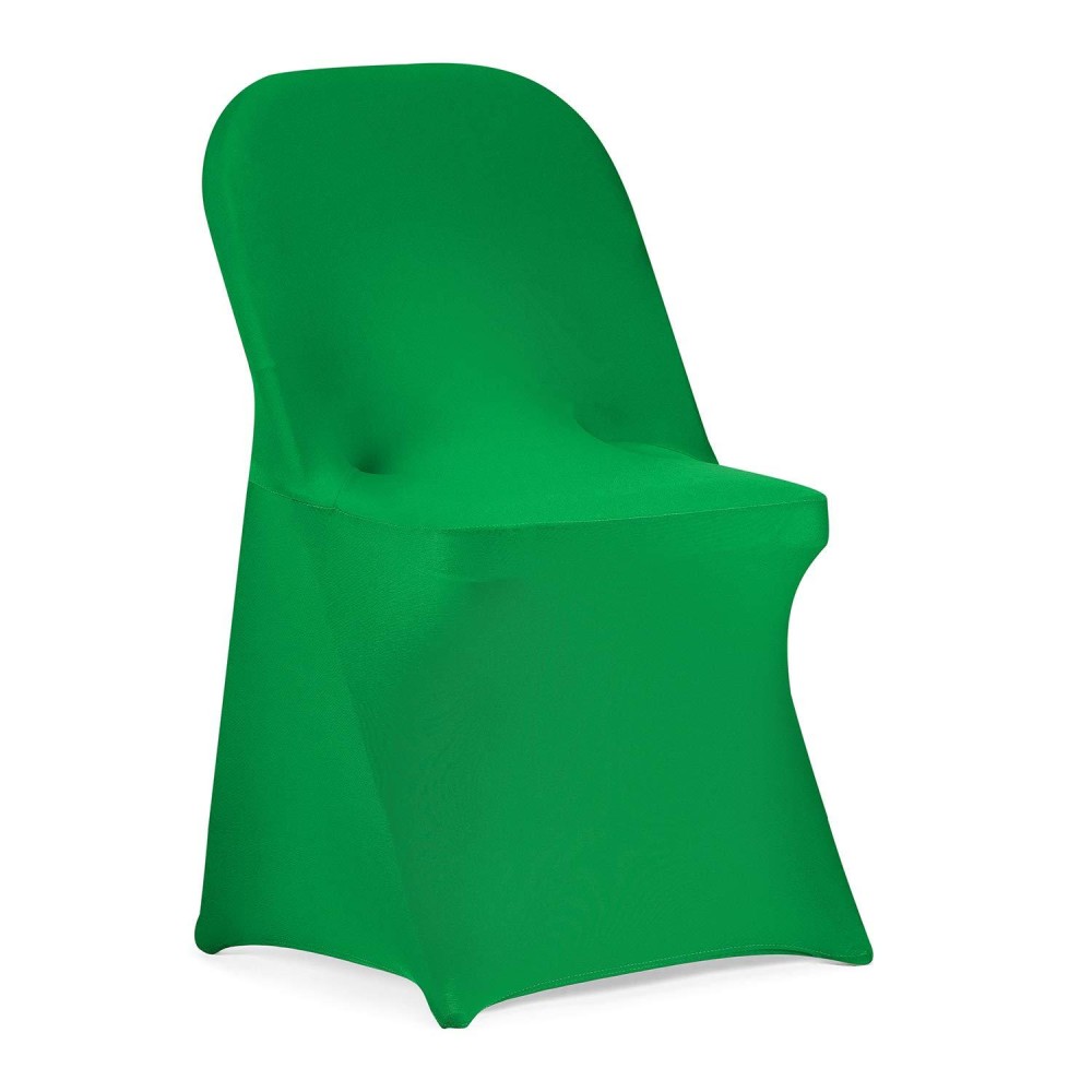 Peomeise Stretch Spandex Folding Chair Cover For Wedding Party Dining Banquet Event (Emerald,25Pcs)