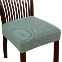 Turquoize Stretch Jacquard Chair Seat Covers Seat Covers For Dining Room Chair Covers Chair Seat Slipcovers Removable Washable Chair Seat Cushion Slipcovers For Dining Room (4 Pack, Dark Cyan)