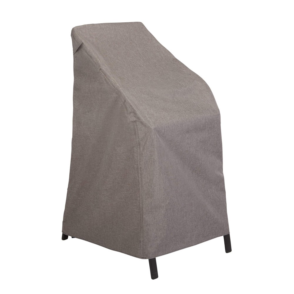 Modern Leisure 2998 Garrison Waterproof High Back Chair, Bar Stool, Or Stackable Chair Cover (27 W X 27 D X 49 H Inches), Heather Grey