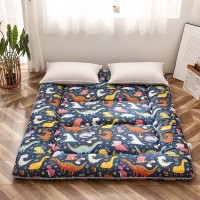 Dinosaur Japanese Floor Futon Mattress For Boys Girls, Thicken Tatami Mat Sleeping Pad Foldable Bed Roll Up Mattress Floor Lounger Bed Couches And Sofas For Kids Queen Size
