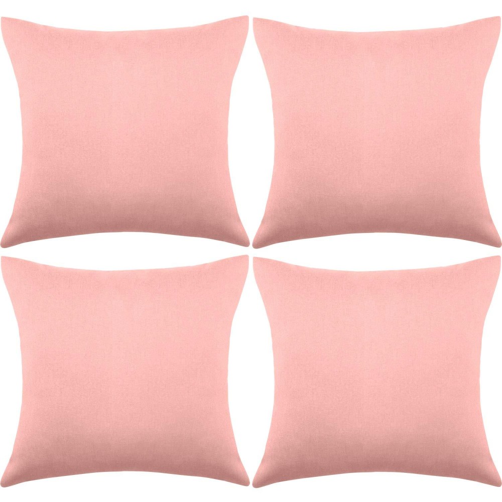 4 Pack Decorative Outdoor Waterproof Throw Pillow Covers Square Patio Balcony Garden Waterproof Cushion Case Pu Coating Pillow