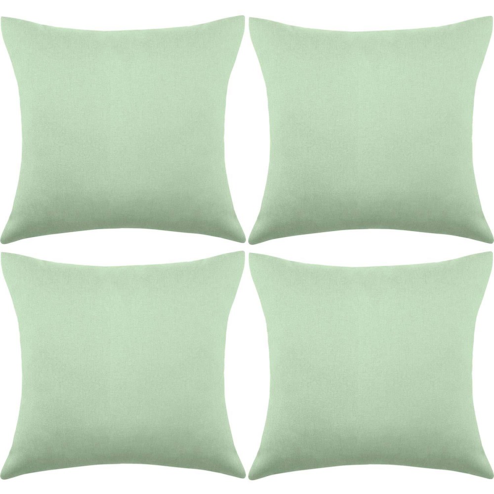 4 Pack Decorative Outdoor Waterproof Throw Pillow Covers Square Patio Balcony Garden Waterproof Cushion Case Pu Coating Pillow