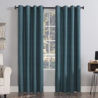 Sun Zero Columbia 2Pack Thermal Energy Saving 100 Blackout Grommet Curtain Panel Pair 50 X 84 Teal