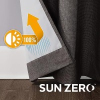 Sun Zero Columbia 2Pack Thermal Energy Saving 100 Blackout Grommet Curtain Panel Pair 50 X 84 Walnut Brown