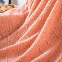 Homiest Decorative Knitted Throw Blanket With Fringe Soft Cozy Tassel Blanket For Couch Sofa Bed 50 X 60 Coral