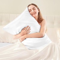 Bedelite Satin Silk Body Pillow Pillowcase For Hair And Skin Premium And Silky White Long Body Pillow Case Cover 20X54 With Env