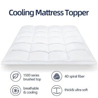 Mattress Topper Full For Back Pain  Extra Thick Mattress Pad Cover  Plush Pillow Top Overfilled With Down Alternative  Deep Elastic Pocket  White