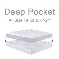 Mattress Topper Full For Back Pain  Extra Thick Mattress Pad Cover  Plush Pillow Top Overfilled With Down Alternative  Deep Elastic Pocket  White