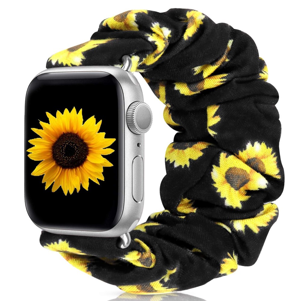 Meulot Scrunchie Watch Bands For Women Compatible With Apple Watch Bands Series 4 3 6 5 2 1 Se, Soft Elastic Replacement Wristband For Iwatch Bands 38Mm 40Mm 41Mm 42Mm 44Mm 45Mm (Sunflower 3S)