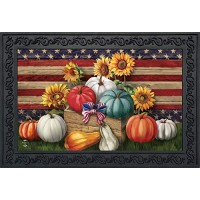 Briarwood Lane Patriotic Pumpkins Autumn Doormat Sunflowers Indooroutdoor 30 X 18