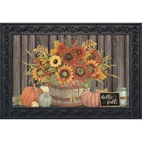 Briarwood Lane Hello Fall Floral Primitive Doormat Autumn Indoor Outdoor 30 X 18