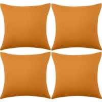 4 Pack Decorative Outdoor Waterproof Throw Pillow Covers Square Patio Balcony Garden Waterproof Cushion Case Pu Coating Pillow