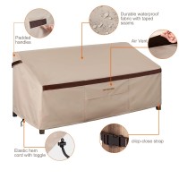 Patioasis Patio Loveseat Covers Outdoor Furniture Waterproof Garden Deep Sofa Cover 62Inch X 38Inch X 35Inch (L X W X H) Lawn 2-Seater Sofa Covers With Air Vent Beige & Brown