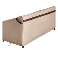 Patioasis Patio Loveseat Covers Outdoor Furniture Waterproof Garden Deep Sofa Cover 62Inch X 38Inch X 35Inch (L X W X H) Lawn 2-Seater Sofa Covers With Air Vent Beige & Brown