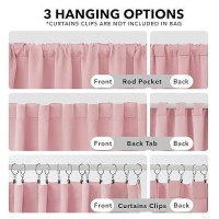 Deconovo Back Tab And Rod Pocket Blackout Curtains For Living Room - (42X84 Inch  Coral Pink  2 Panels) Thermal Insulated Light Blocking Curtains