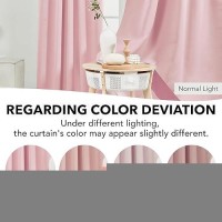 Deconovo Back Tab And Rod Pocket Blackout Curtains For Living Room - (42X84 Inch  Coral Pink  2 Panels) Thermal Insulated Light Blocking Curtains