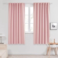 Deconovo Room Darkening Curtains Back Tab And Rod Pocket Curtains Thermal Insulated Blackout Curtains For Bedroom 52Wx72L Inch Coral Pink Set Of 2