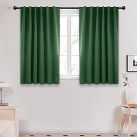 Deconovo Blackout Curtains For Kitchen Window - Back Tab And Rod Pocket Curtains  Room Darkening Curtains - 52X45 Inch  Dark Forest  2 Panels